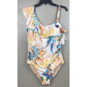 LYSA Plus Women Floral One Piece Swimsuit Size 0X 14W-16W UPF 50+ Nylon Spandex